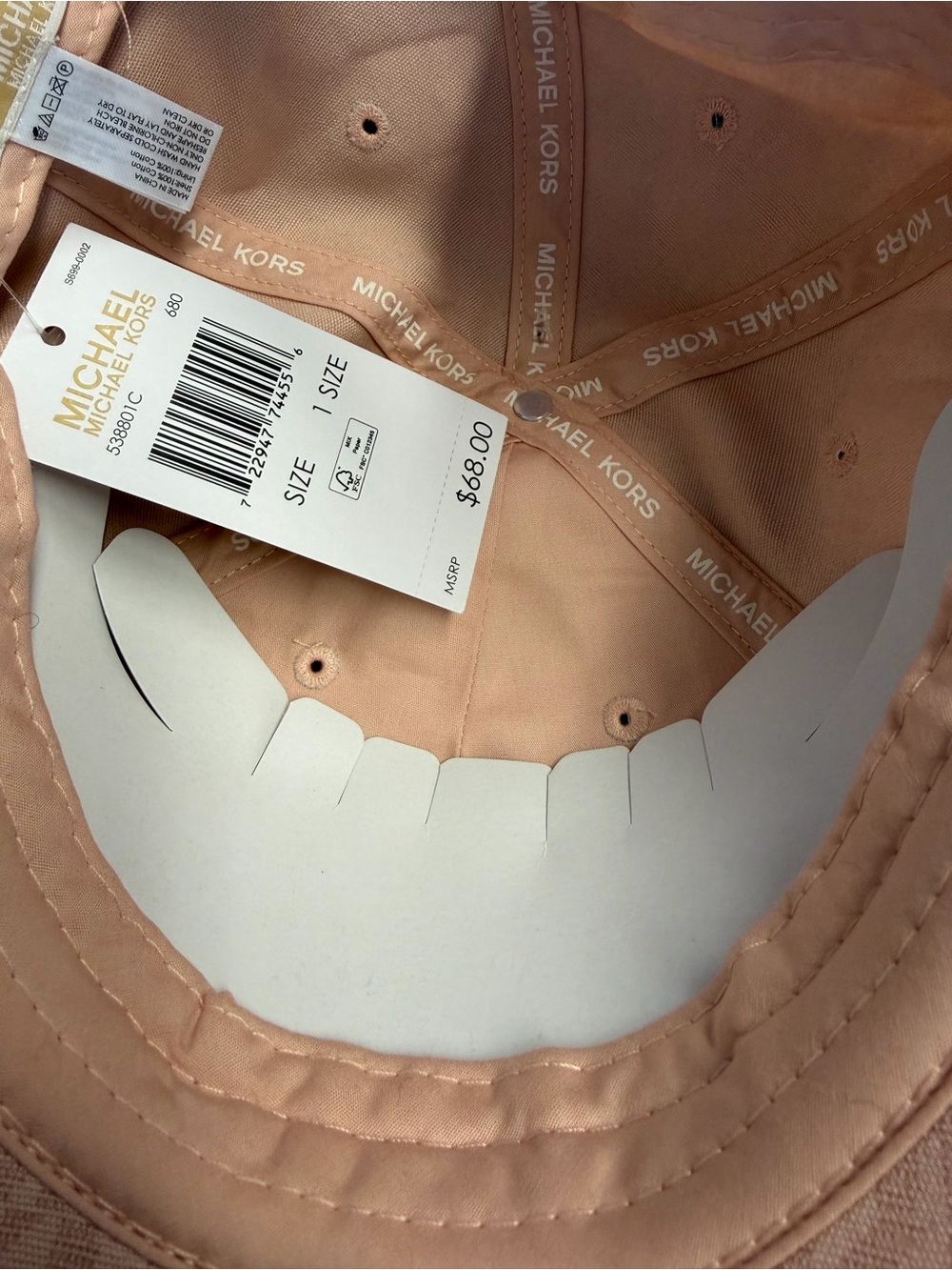 Michael Kors Blush Pink Logo Baseball Cap - Picture 3 of 4